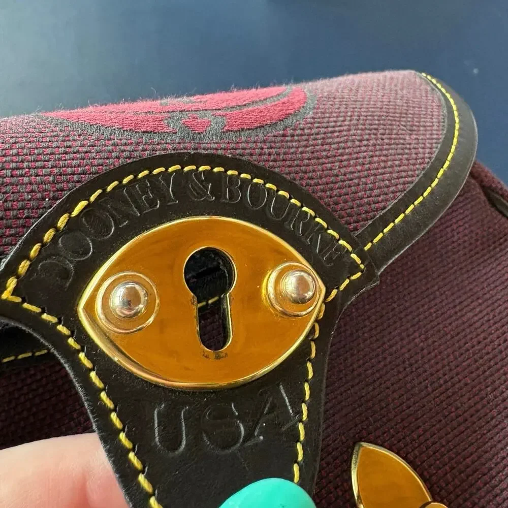 Vintage Rare Purple Dooney & Bourke Mini Cavalry Crossbody Punk Goth Bag
